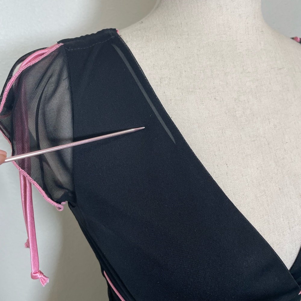 Vintage 90’s Y2K Cocktail Prom Party Dress Black & Pink Byer Too Size Small - Picture 7 of 16